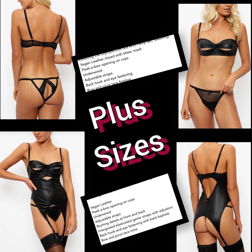 2 TWO COMPLETE PLUS SIZE LINGERIE OUTFITS Corset Bra Panty SETS Over $160 retail